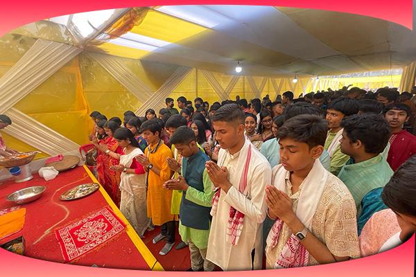 Celebration of Saraswati Puja on the occasion of Basant Panchami